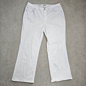 Talbots White Jeans Boot Cut Flare Classic Fit 16 Petite Stretch Casual